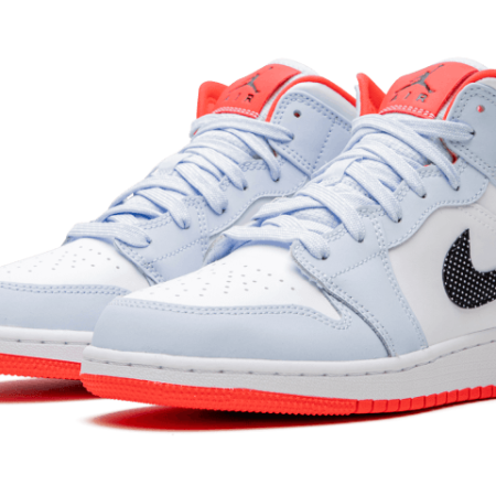 Nike Sko Air Jordan 1 Mid Half Blå Polka Dot Swoosh